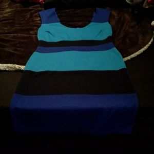 City Triangles Blue/Blue striped Dress